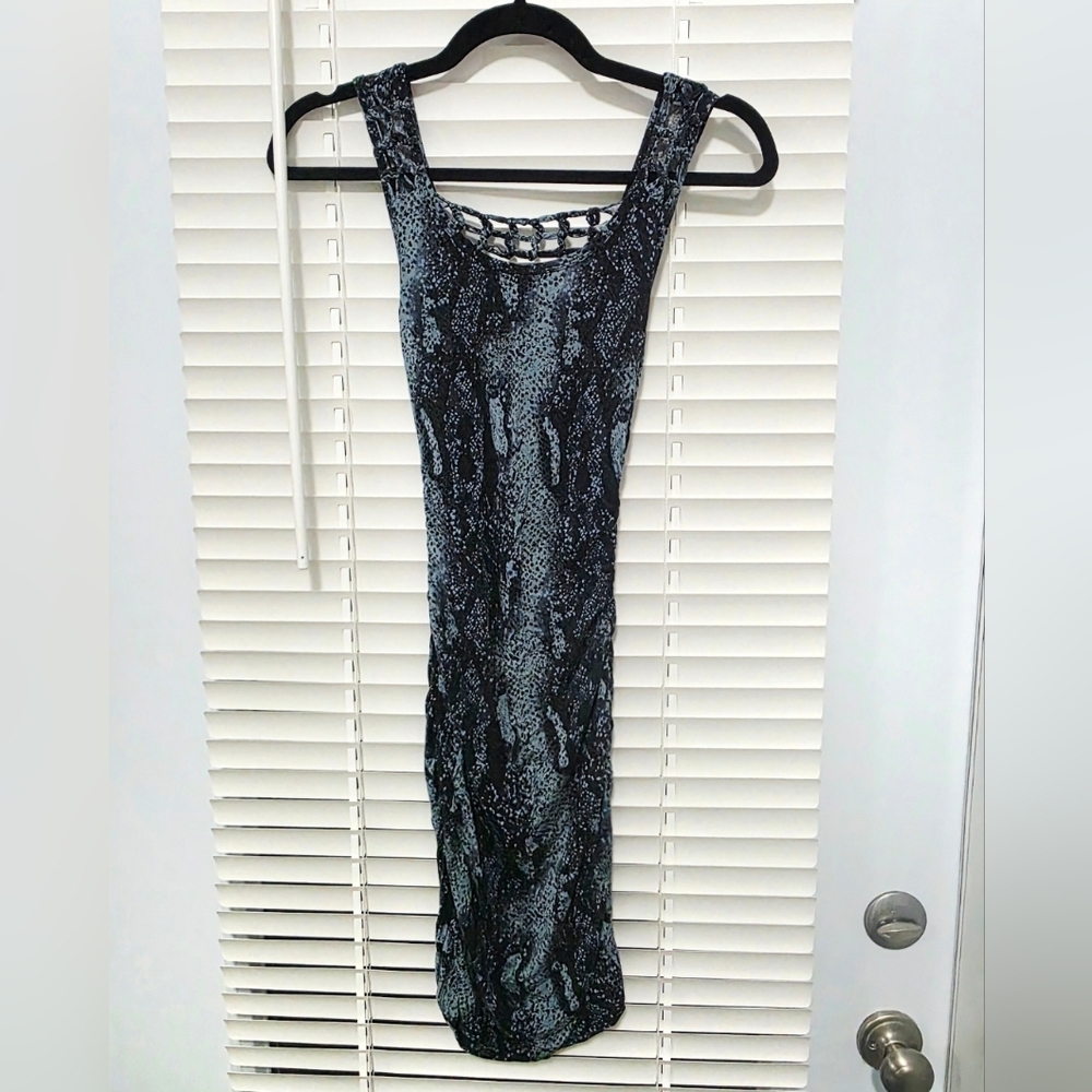Guess Black and Gray Snake Print Top